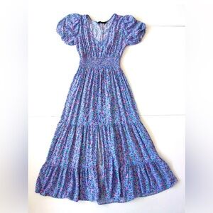 Purple floral prairie dress